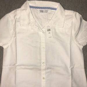 Girls shirt sleeve button down shirt